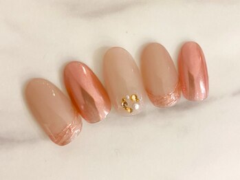 ピンクミラーネイル