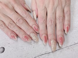 チークxツイードネイル