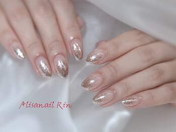 アリサネイル(ALISA NAIL)/シャンパンラメグラデーション