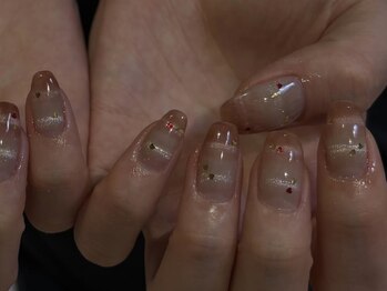 韓国ネイル　スワロ敷き詰め