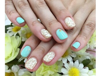 プルミエ ネイル(Premier Nail)/ティファニーブルー&イエロー