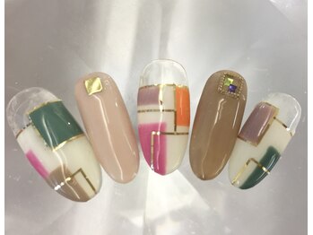 ラリュールネイル(L'Allure nail)/くすみパステルネイル¥7700