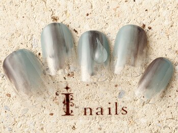 アイネイルズ 町田店(I nails)/塗りかけブルーしずく 6480円