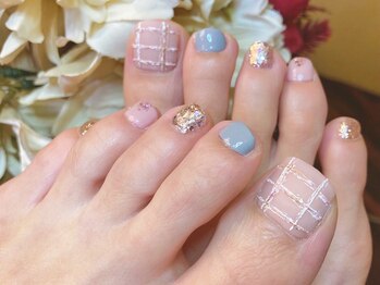 サロンドフォーエイチ(salon de 4H)/冬ネイルの定番ツイードネイル☆