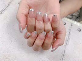 ガラスフレンチネイル