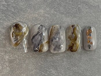 カラネイル 南森町店(calla nail)/秋　インクネイル　