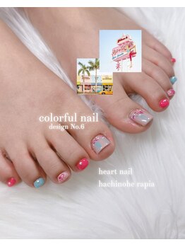 はあとねいる 八戸ラピア店/カラフルフットネイル