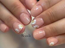 リワーズネイル 千歳船橋店(ReWARDs nail)/手書きフラワーネイル