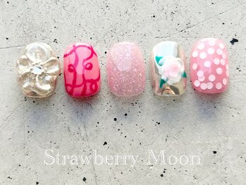 サロンストロベリームーン(Salon Strawberry Moon)/ちぐはぐネイル ¥8500