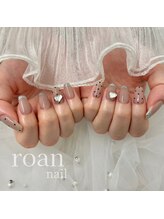 ロアンネイル(roan nail)/ラメフレンチ×ドット☆
