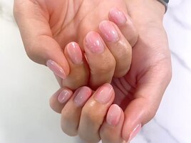 フリー60分コース　桃ネイル