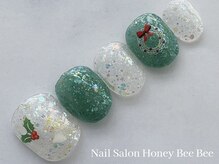 ハニービービー(Honey Bee Bee)/クリスマスフットネイル
