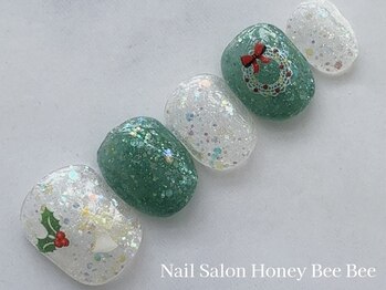 ハニービービー(Honey Bee Bee)/クリスマスフットネイル