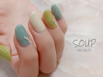 スープ(SOUP)/くすみカラー ストーン シンプル