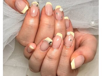 ジェー エス シー ネイル(J.S.C.nail)/フレンチ/イエロー/春/シンプル