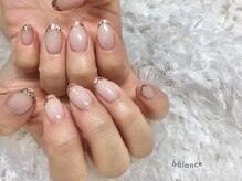 シンプルジェルネイル専門店 バランス(balance)/ピンクゴールドガラスフレンチ♪