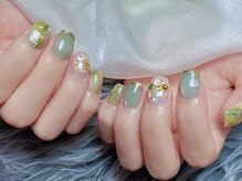 ダークハニー 池袋店(Dark Honey)/グリーンのニュアンスネイル