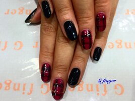 秋のチェックネイル