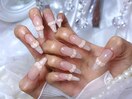 レース柄♪フリルフレンチネイル
