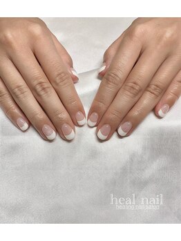 ヒールネイル(heal nail)/short 白フレンチネイル