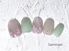 ミニ花アートネイル