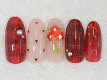 リノ ネイル(Rino nail)/12月新作冬っぽ赤712k3