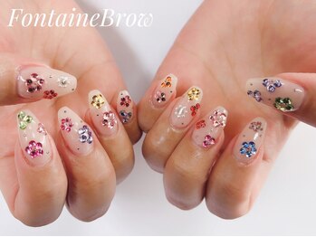 フォンテーヌブロー 野々市店(Fontaine Brow)の写真/【Hand/Footフリーデザイン】当店人気！パーツ代込みアートし放題メニュー☆お気に入りデザインができる♪