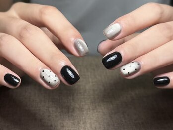 Best Nail 銀座店【ワンホンネイル・スカルプ・パラジェル・上品ジェルネイル】/黒ネイル