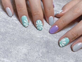 エレガネイル(elega nail)/ぷっくりお花*パステルネイル