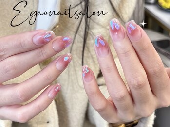 エガオネイルサロン(Egao Nail Salon)の写真/経験豊富な高技術ネイリスト在籍★シンプルだけど上品なデザインで周りと差が付く♪持ち込みデザインOK◎
