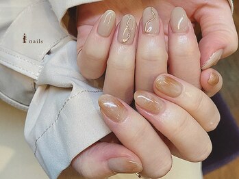 アイネイルズ 渋谷店(I nails)/ちぐはぐカフェオレ¥9980[渋谷]