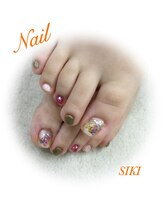 シキ(SIKI)/秋カラー　ドライフラワーネイル