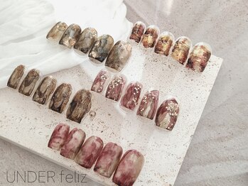 アンダーフェリス(UNDER feliz)の写真/《enoi×季節の定額デザイン》ワンランク上の上質ジェルで差がつく指先に☆持ち込み&カラー変更もご対応◎