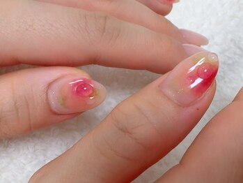 桃の色味抽出ニュアンスアート