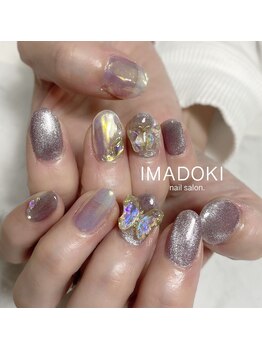 イマドキ(IMADOKI)/パープル系キラキラネイル