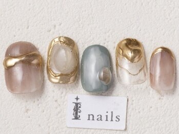 アイネイルズ 渋谷店(I nails)/ゴールドぷっくりニュアンス