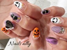 ネイルズアリー 立川店(Nails ally)/おばけ×クロネコ×かぼちゃ×秋