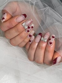 バレンタインネイル