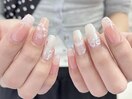 レース×絵画風お花ネイル♪