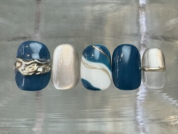 ナネア カラー(nanea color)/ネイビーリングネイル11500円