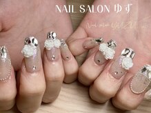 ゆず/薔薇ネイル/キラキラネイル