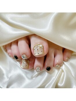 マグネット×ドットネイル