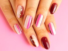 ネイルサロン ドレリッチ 大宮店(drerich)/【6990】大人ストライプ秋