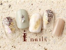 アイネイルズ 町田店(I nails)/金箔ラメもや塗りかけ ¥8480