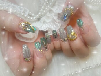 ネイルアンドまつげエクステ リッチエイト 原宿店(Rich8)/フラッシュゴージャス夏ネイル