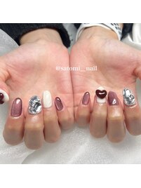 satomi担当:バレンタインネイル