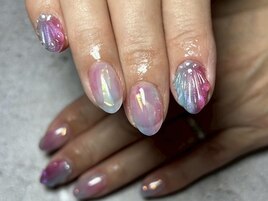 夏♪シェルデザインネイル