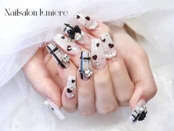 リュミエール(Lumiere)/チェックハートネイル