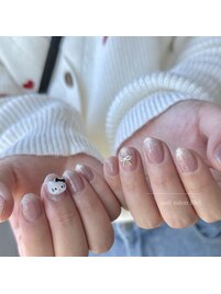 ラメグラデーション＋パーツ