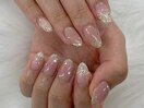 【山崎】キラキラ×チークネイル